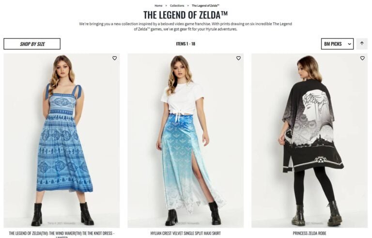 Фотографії одягу Black Milk для The Legends of Zelda
